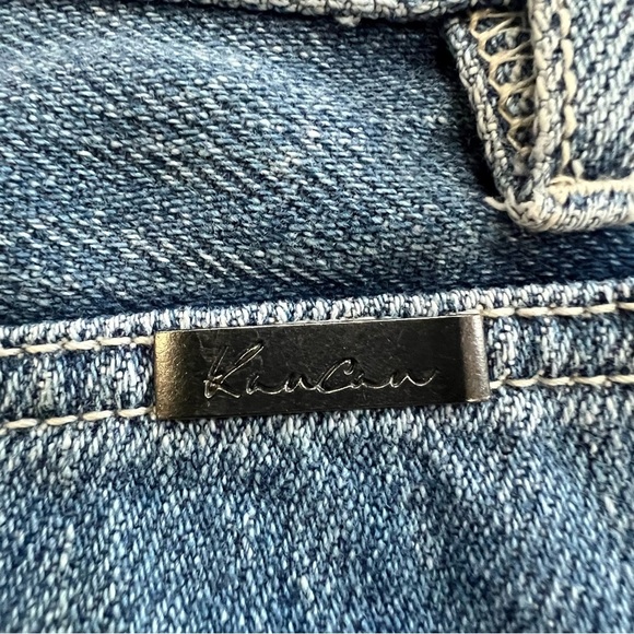 NWT KanCan Sofia Ultra High Rise Distressed Exposed Button Fly Shorts Sz Large - Picture 5 of 9